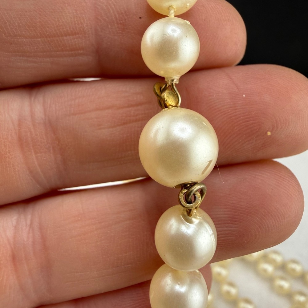 Vintage Flapper Imitation Pearl Necklace Extremely Long 108" - Picture 2 of 8